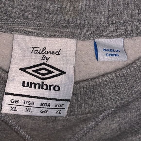 Umbro Mens XL Gray Crewneck Sweatshirt Tailored Fit Soft & Warm Minimalist Style - Picture 2 of 9